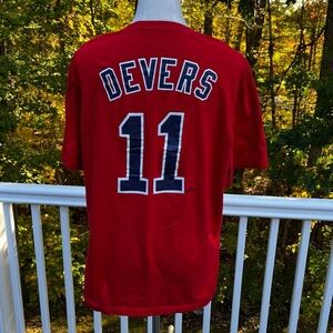 Nike Boston Red Sox Devers #11 Red Short Sleeve Shirt Men’s Large Cotton